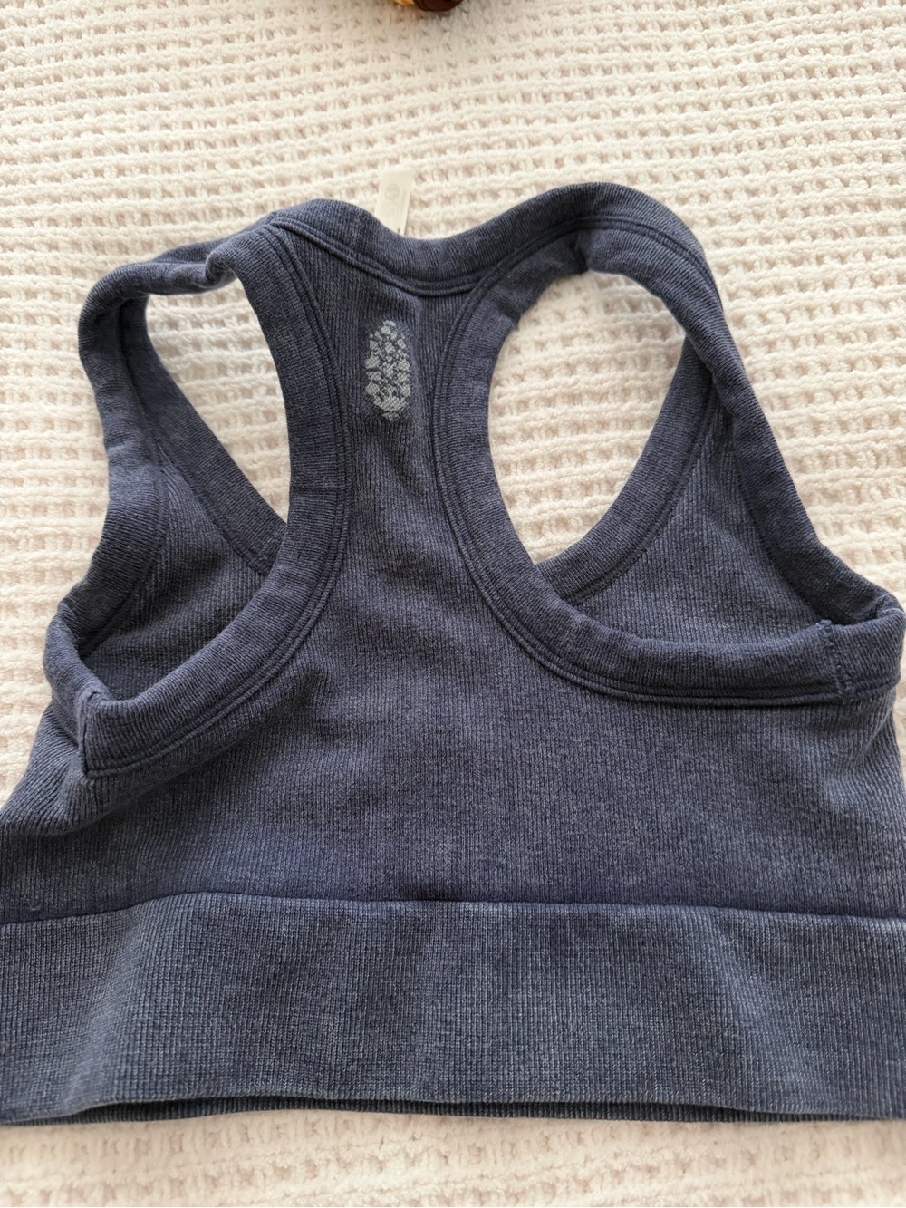 Free People Navy Ribbed Racerback Tank Top - Picture 3 of 3